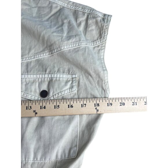 Miou Muse Utility Style Beige Cotton Romper With Button Front Pockets Medium - Picture 5 of 14